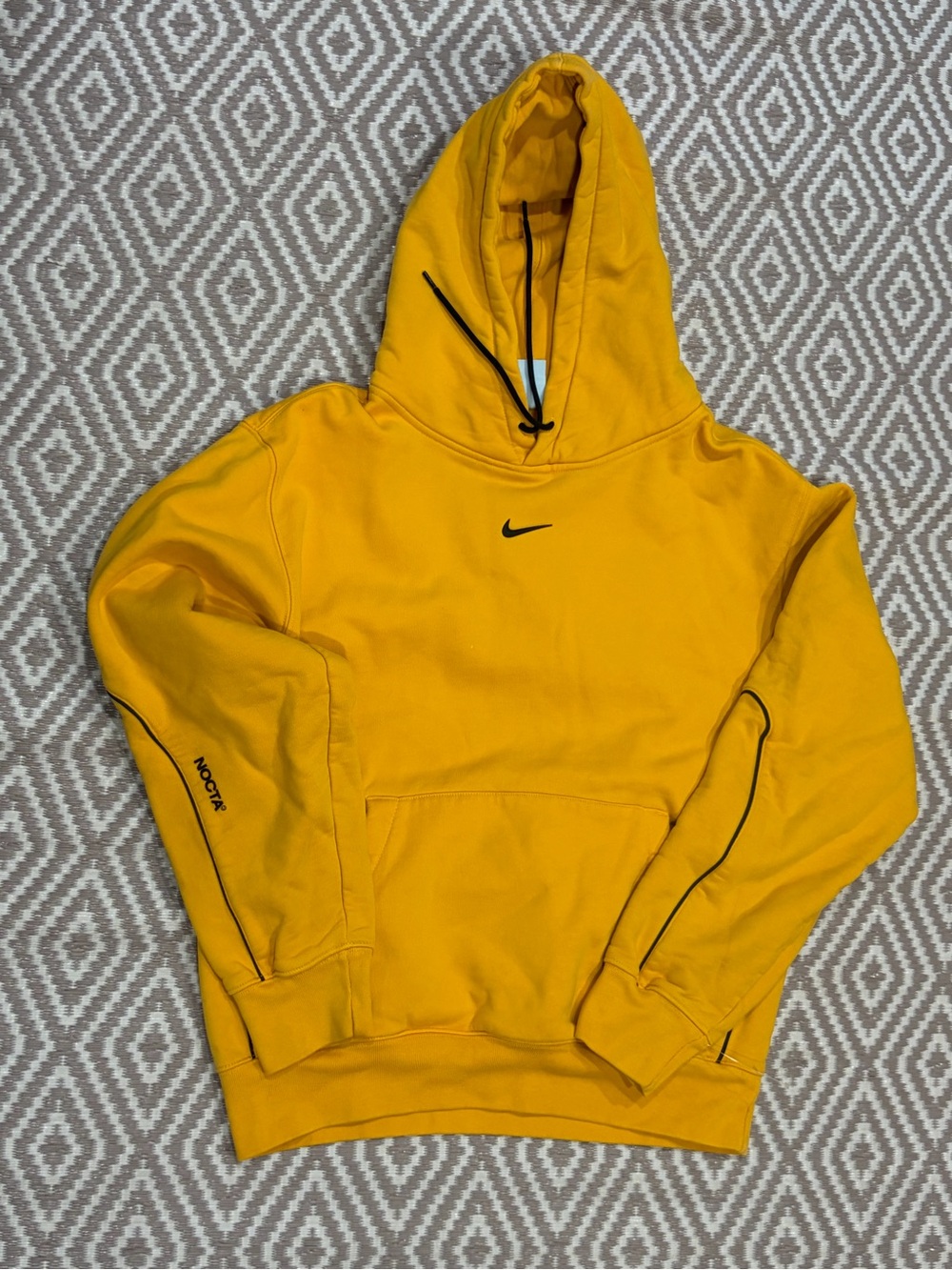 Nike x Drake NOCTA Hoodie Center Swoosh Yellow Size L